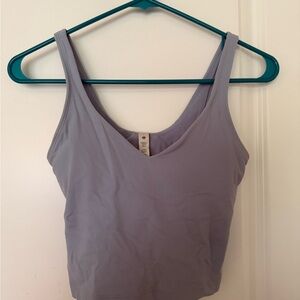 Lululemon Athletica Blue Fitted Sleeveless Crop Top